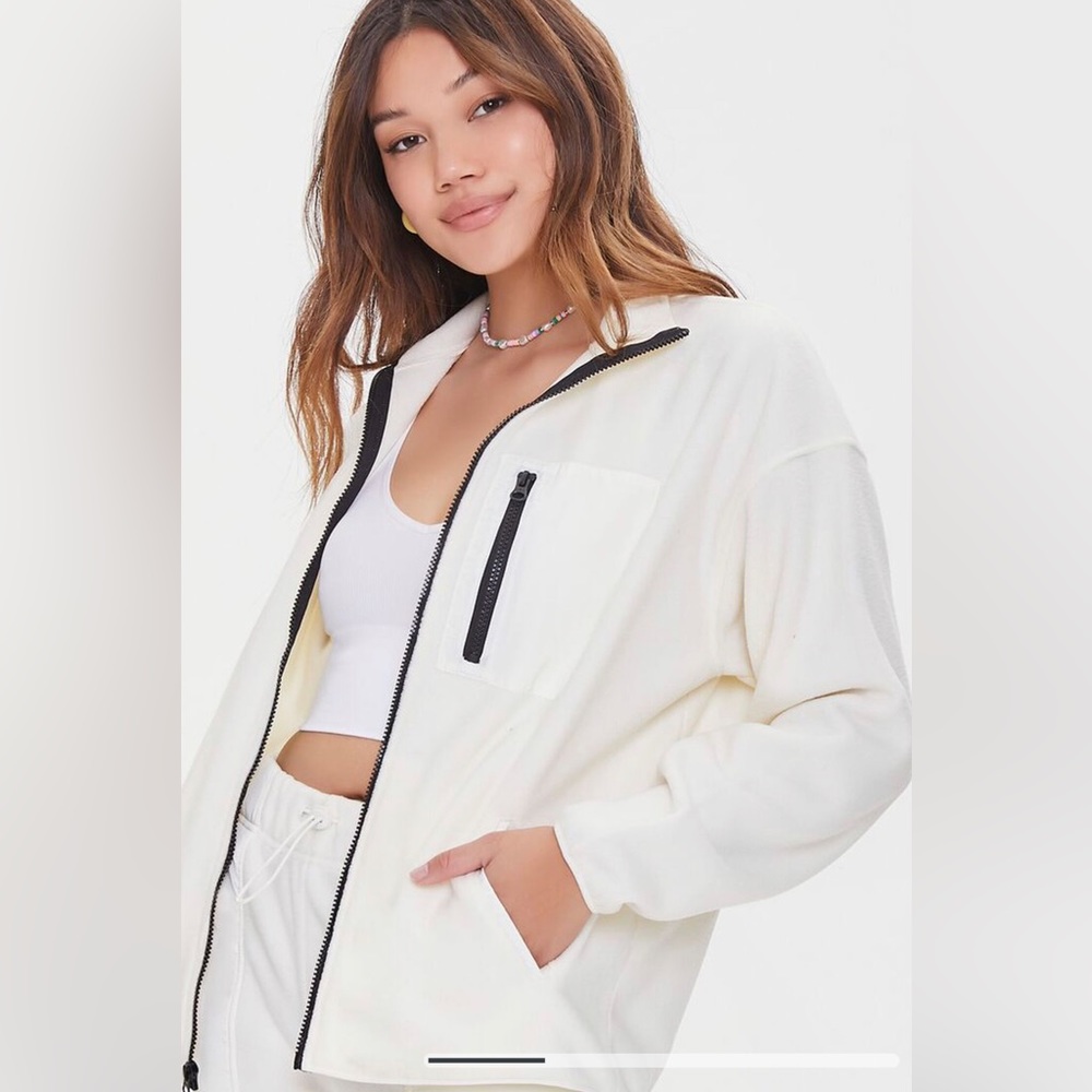 Zip-Pocket Fleece Jacket(BLACK)